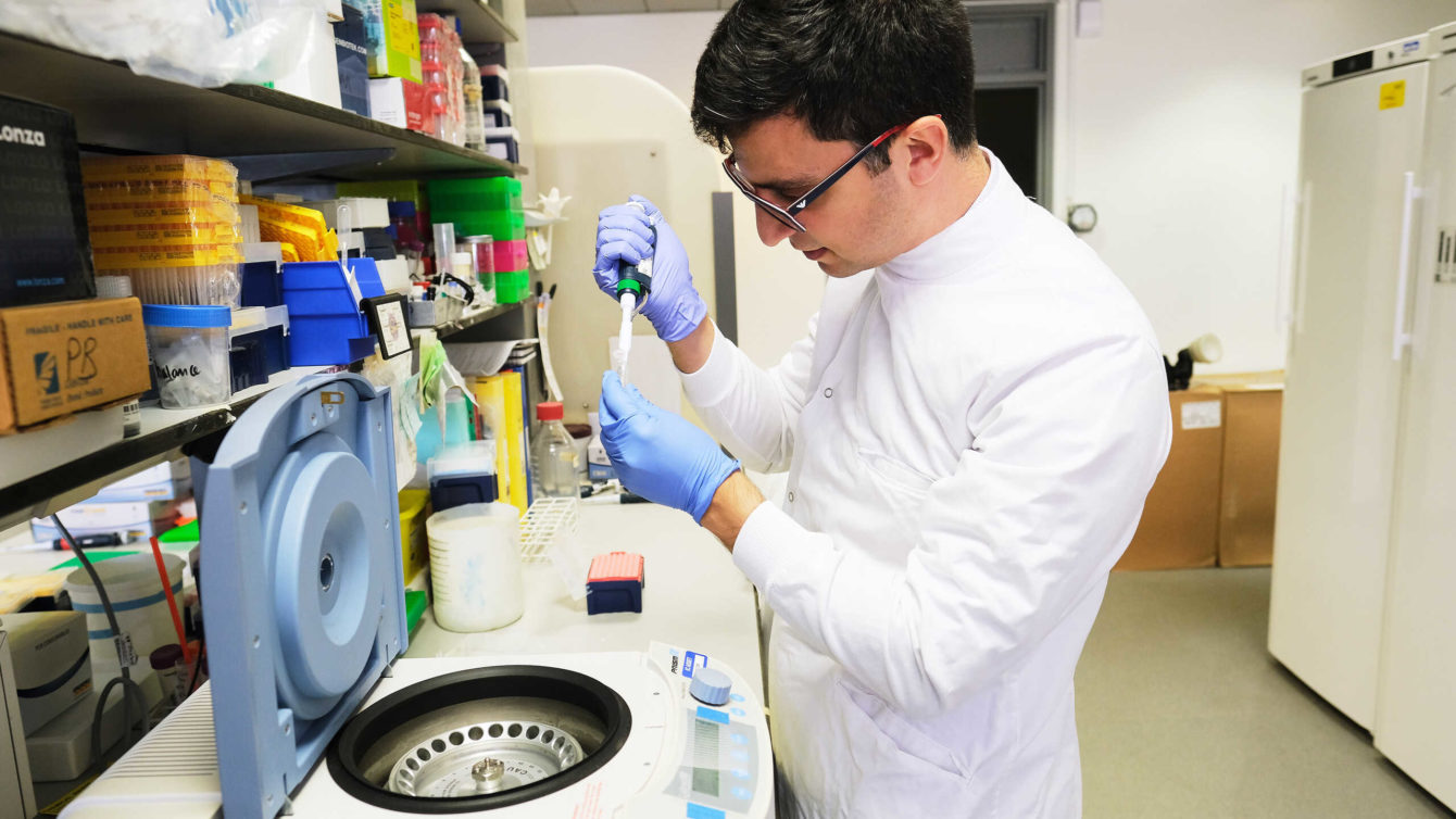 Research Fellow working in a laboratory