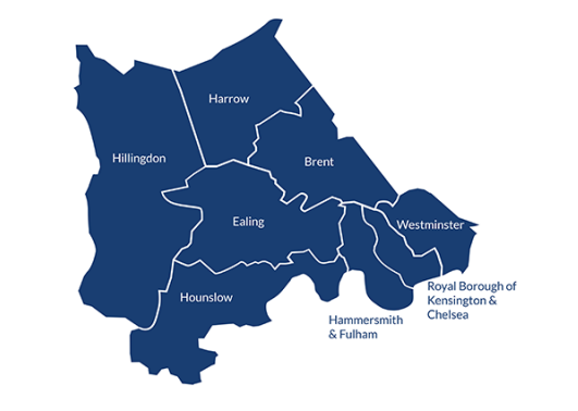 Map of NW London Boroughs