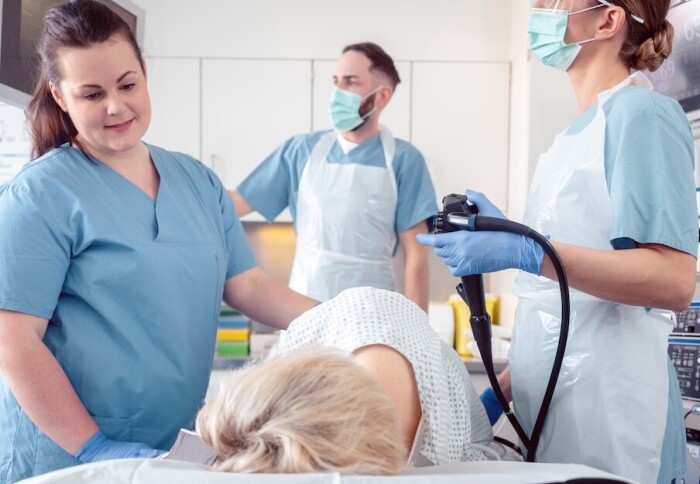 Patient,And,Doctor,In,Hospital,During,Colonoscopy,,Closeup