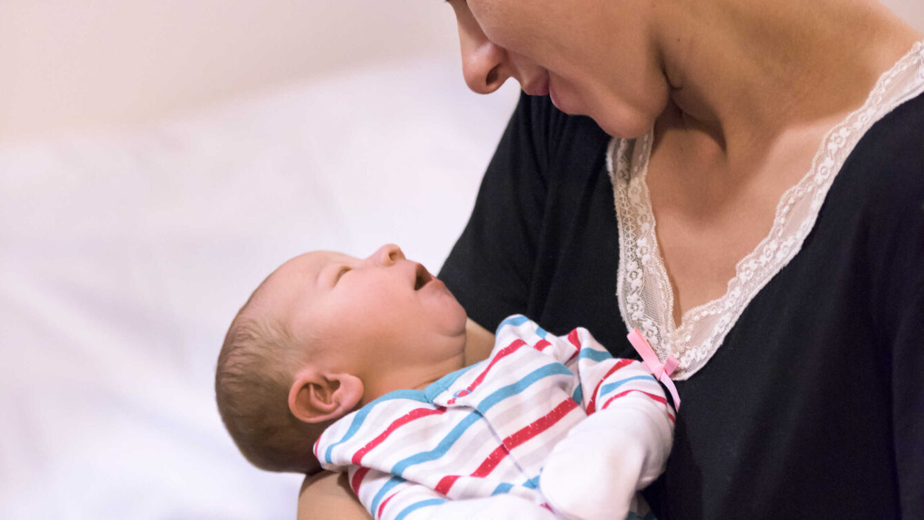 St Mary's The Birth Centre at St Mary’s Hospital. Mum with new born baby.