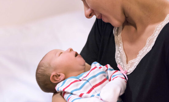 St Mary's The Birth Centre at St Mary’s Hospital. Mum with new born baby.